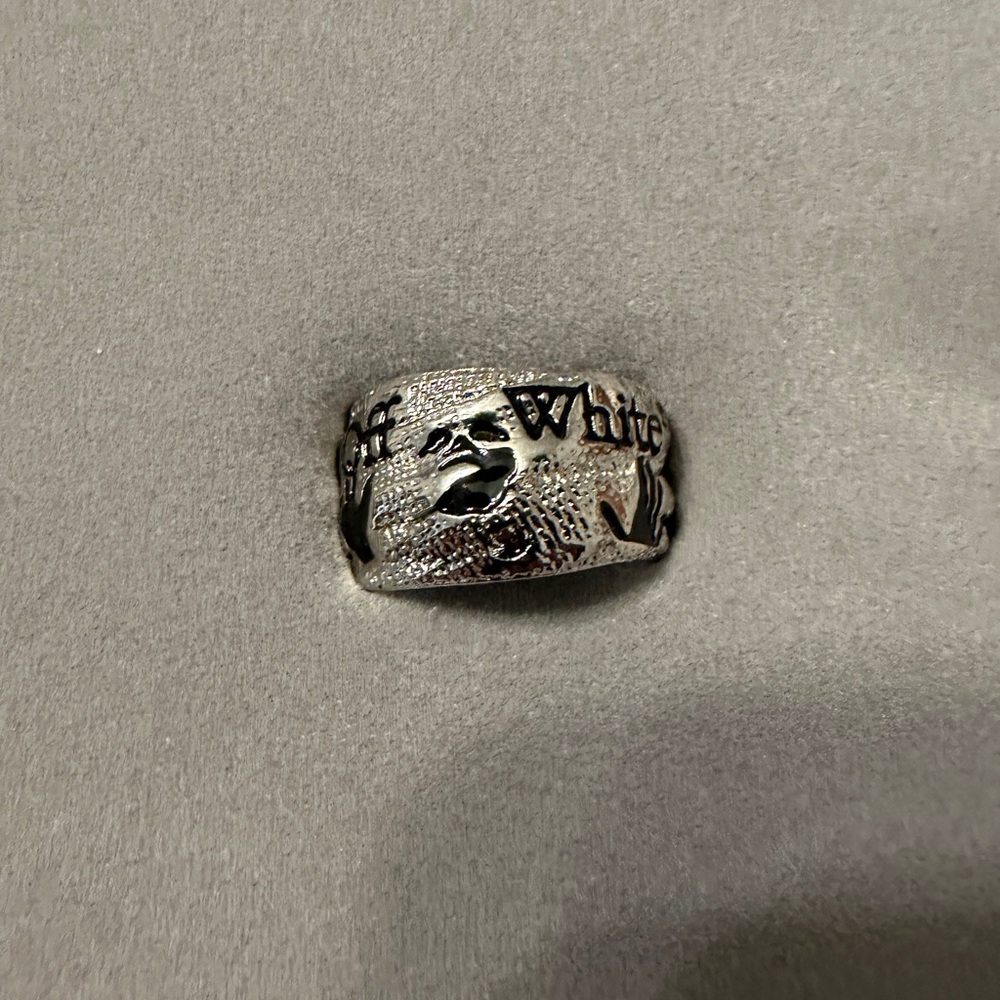 Off-White Swimming Logo Ring - New in Box - Size 62 (US 10) - Picture 5 of 10